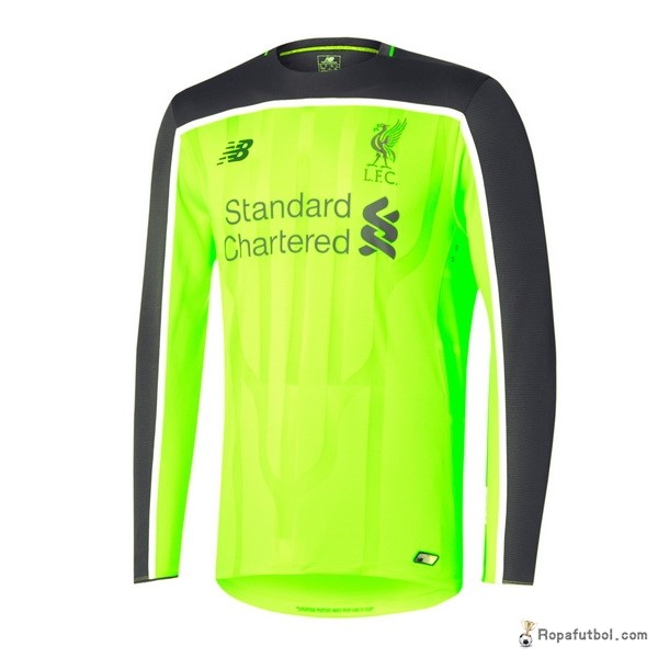 Camiseta Liverpool Replica Tercera Ropa ML 2016/17 Verde Fluorescente